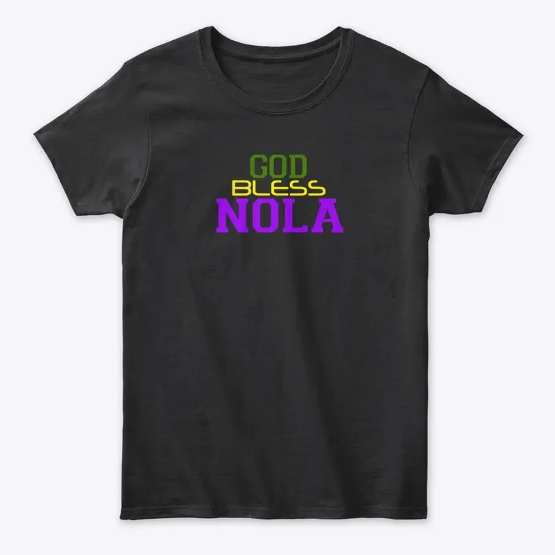 GOD BLESS NOLA (purple green yellow)