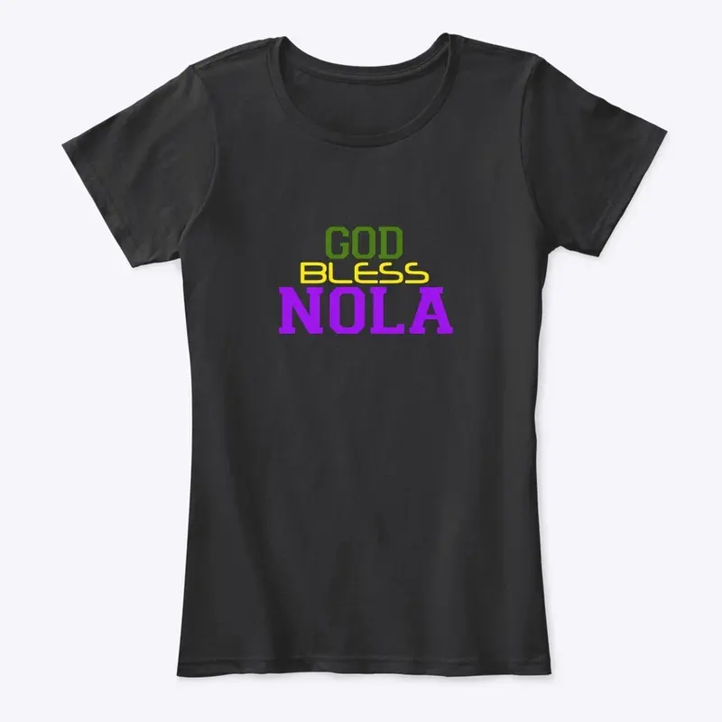 GOD BLESS NOLA (purple green yellow)